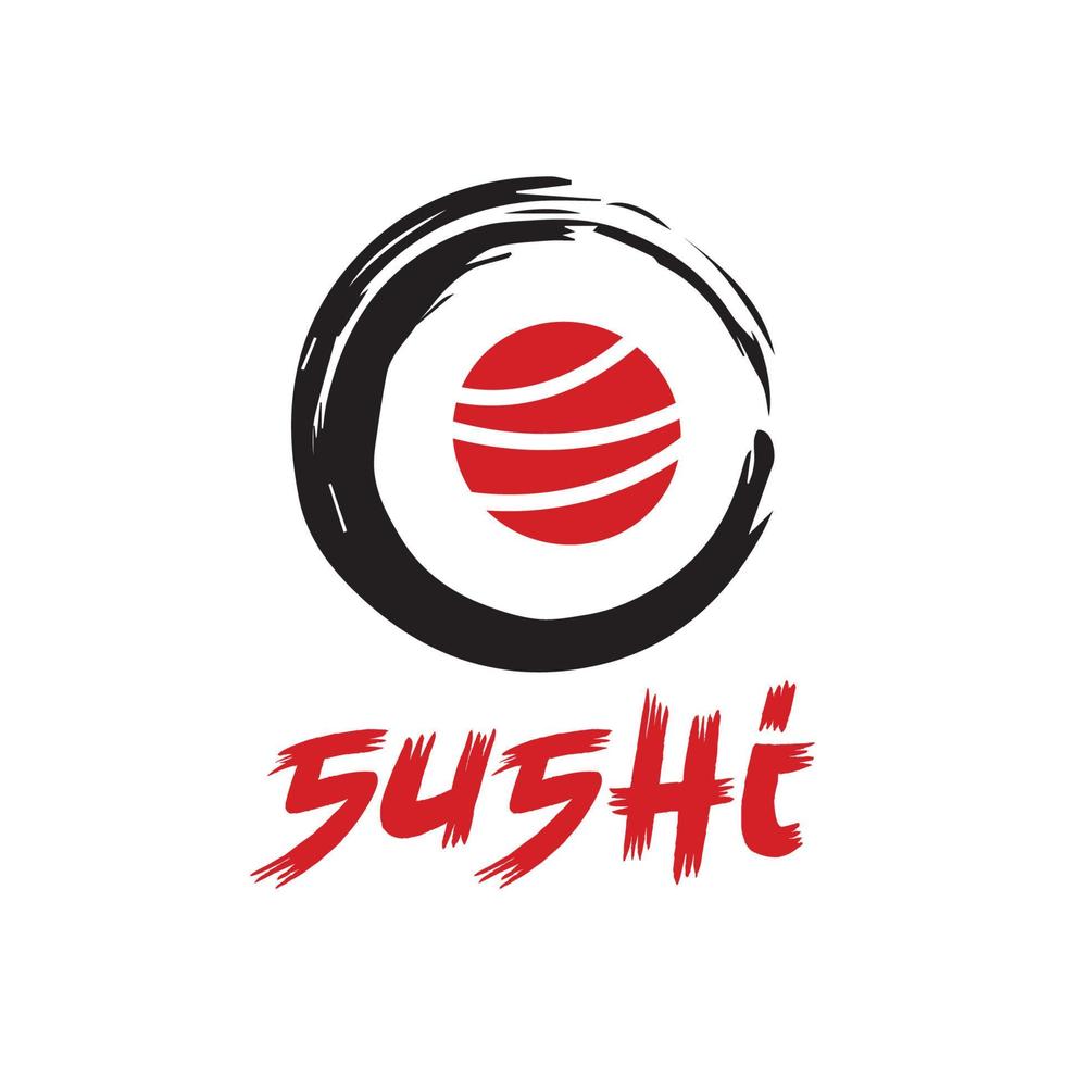 Vector sushi logo combination. Japanese food and roll symbol or icon. Unique seafood logotype design template.