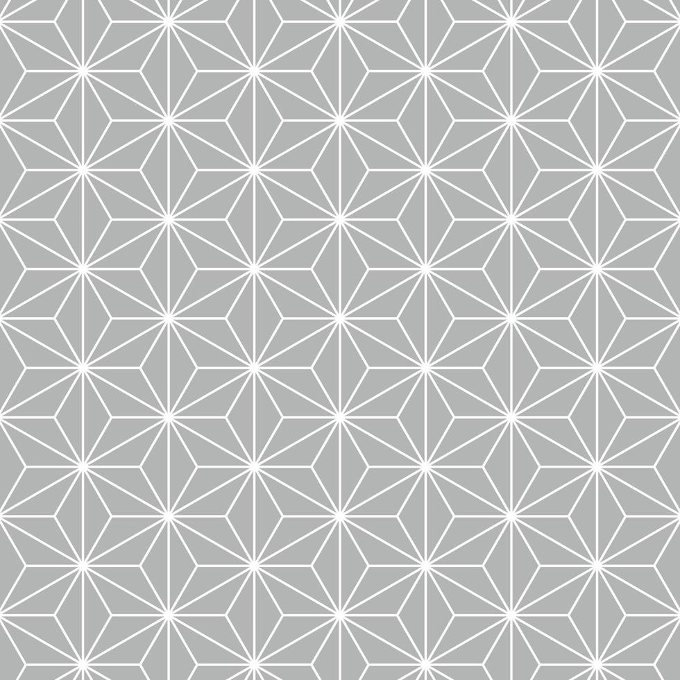 Seamless white and gray asanoha pattern for bedclothes, tablecloth, oilcloth or other textile design vector
