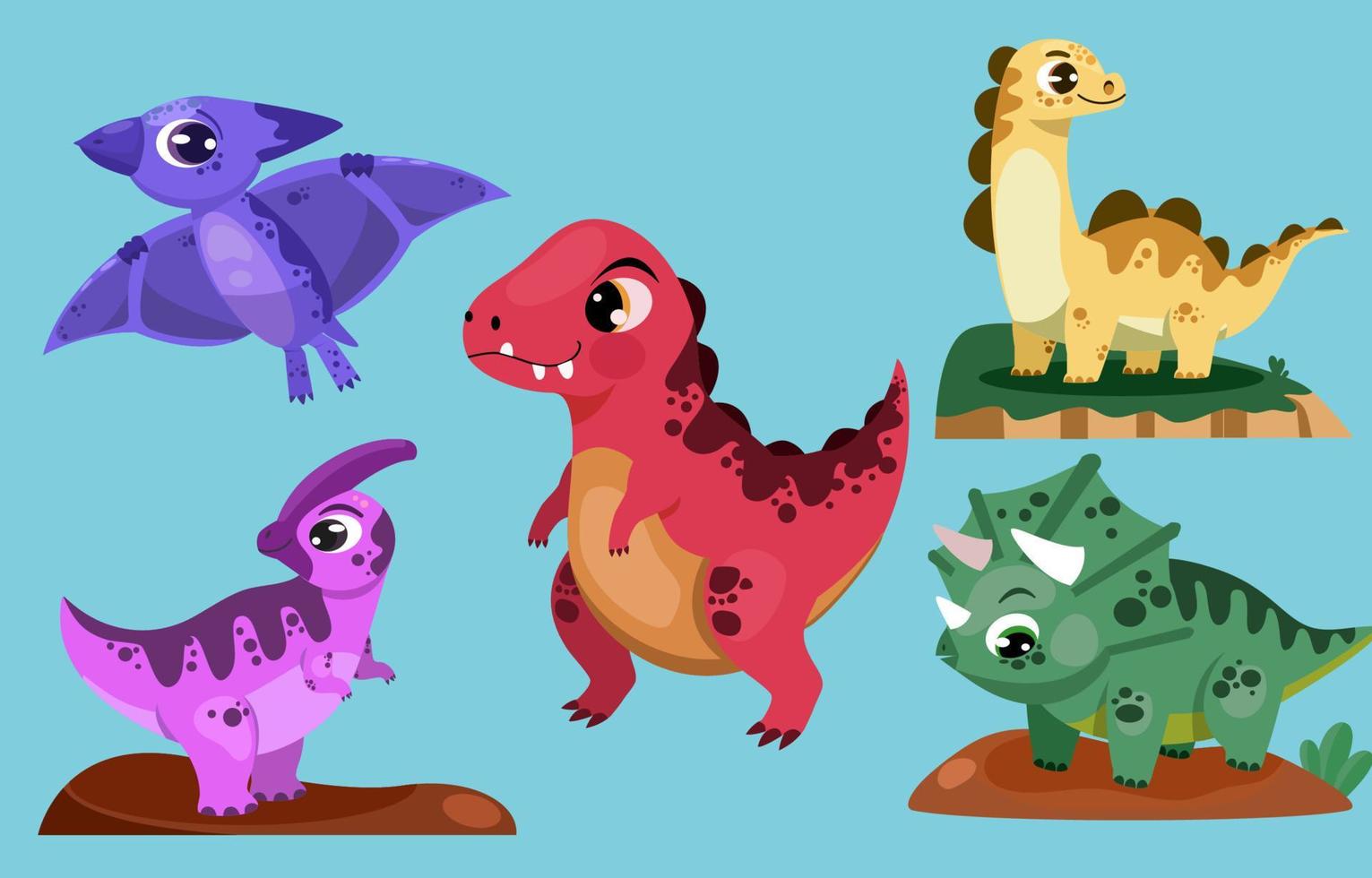 Dinosaurs kids illustration vector