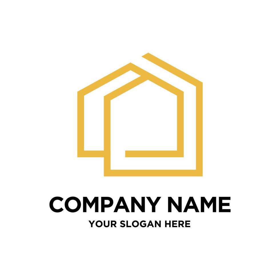 logo home simple geometrict linea vector