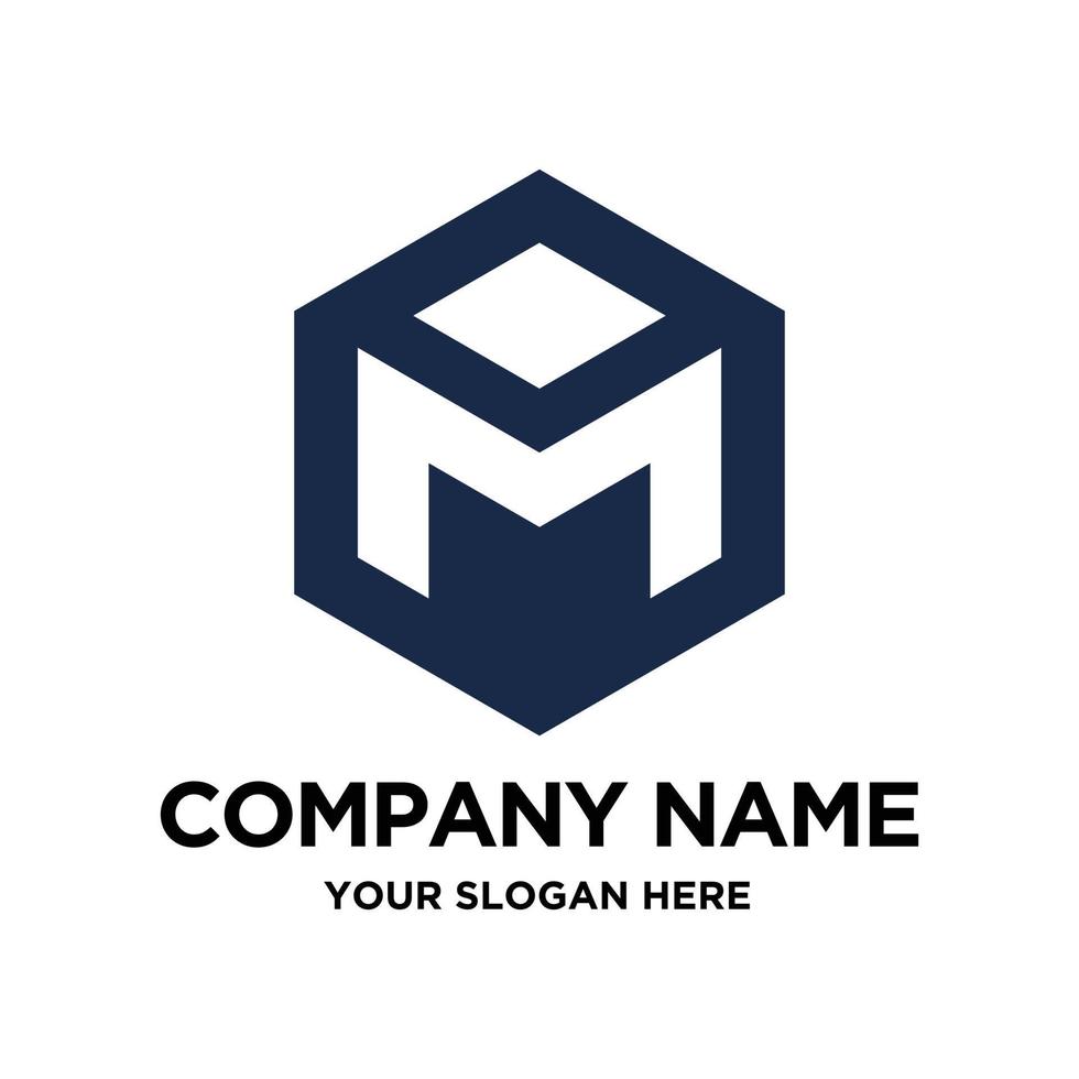 logo m corporativo diseño simple vector