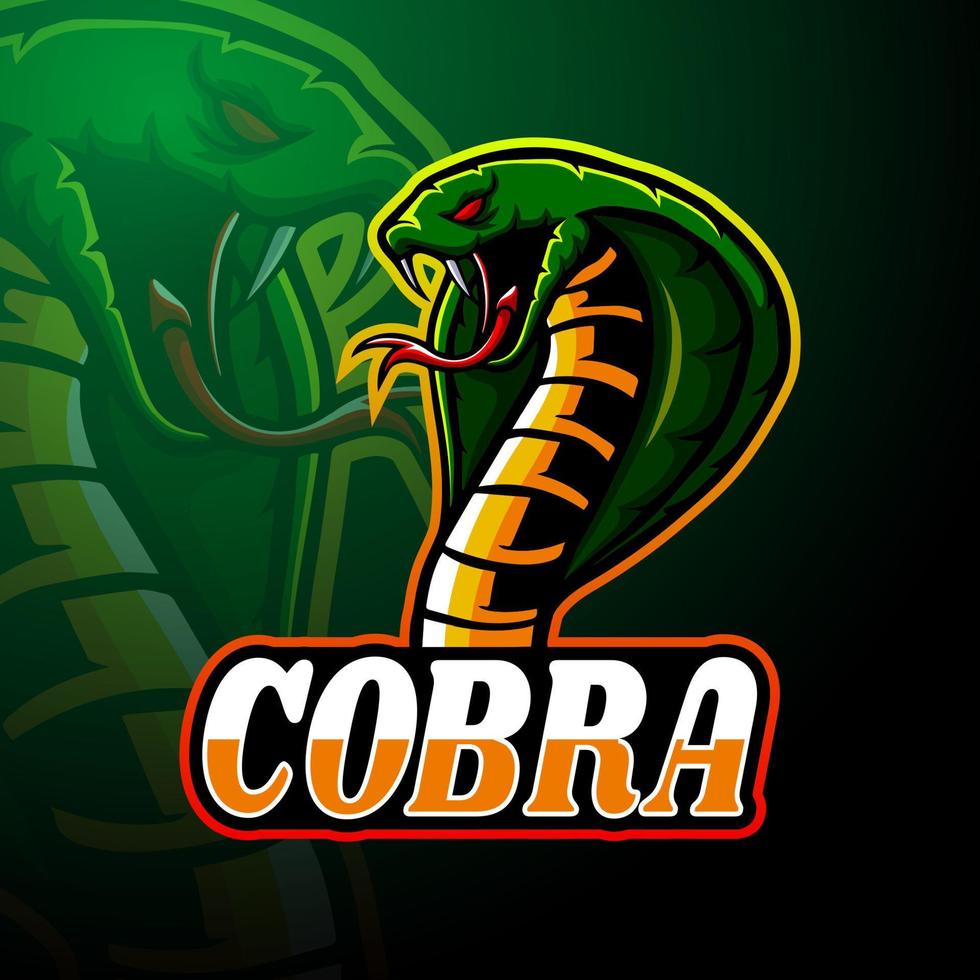 Cobra esport logo mascot design vector