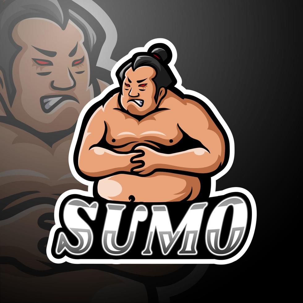 Sumo esport logo mascot design vector