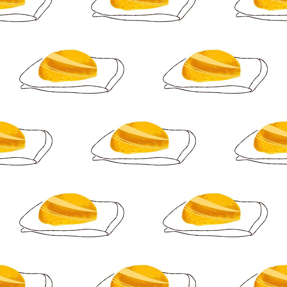 Seamless pattern with bread palyanytsya on white background. vector