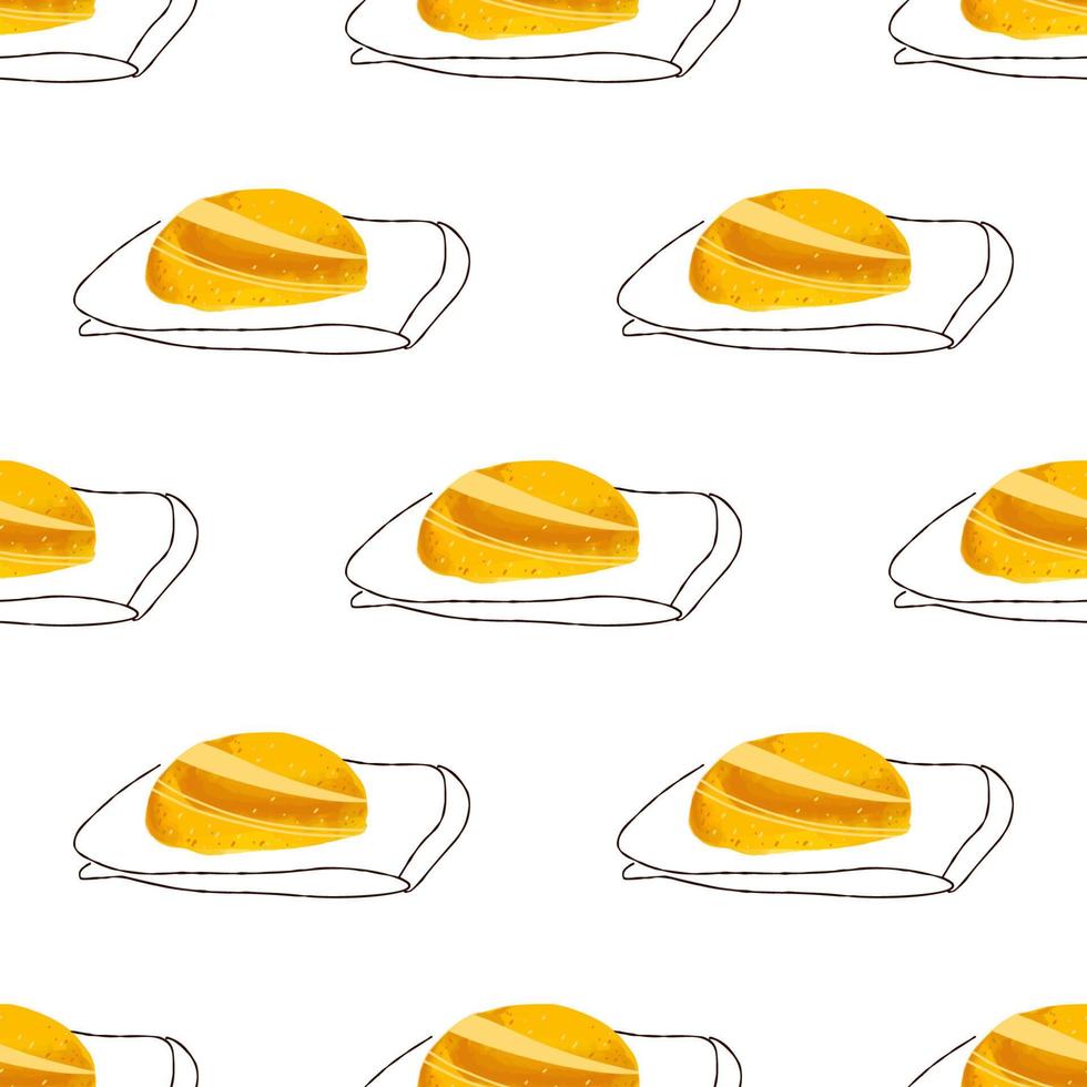 Seamless pattern with bread palyanytsya on white background. vector