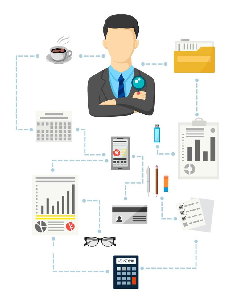 ilustración de vector plano de actividad de empresario