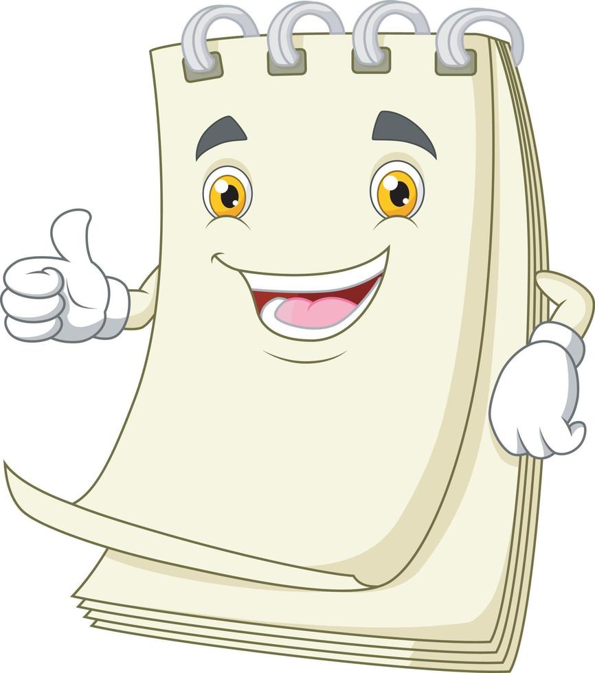 Cartoon paper smile thumb up vector