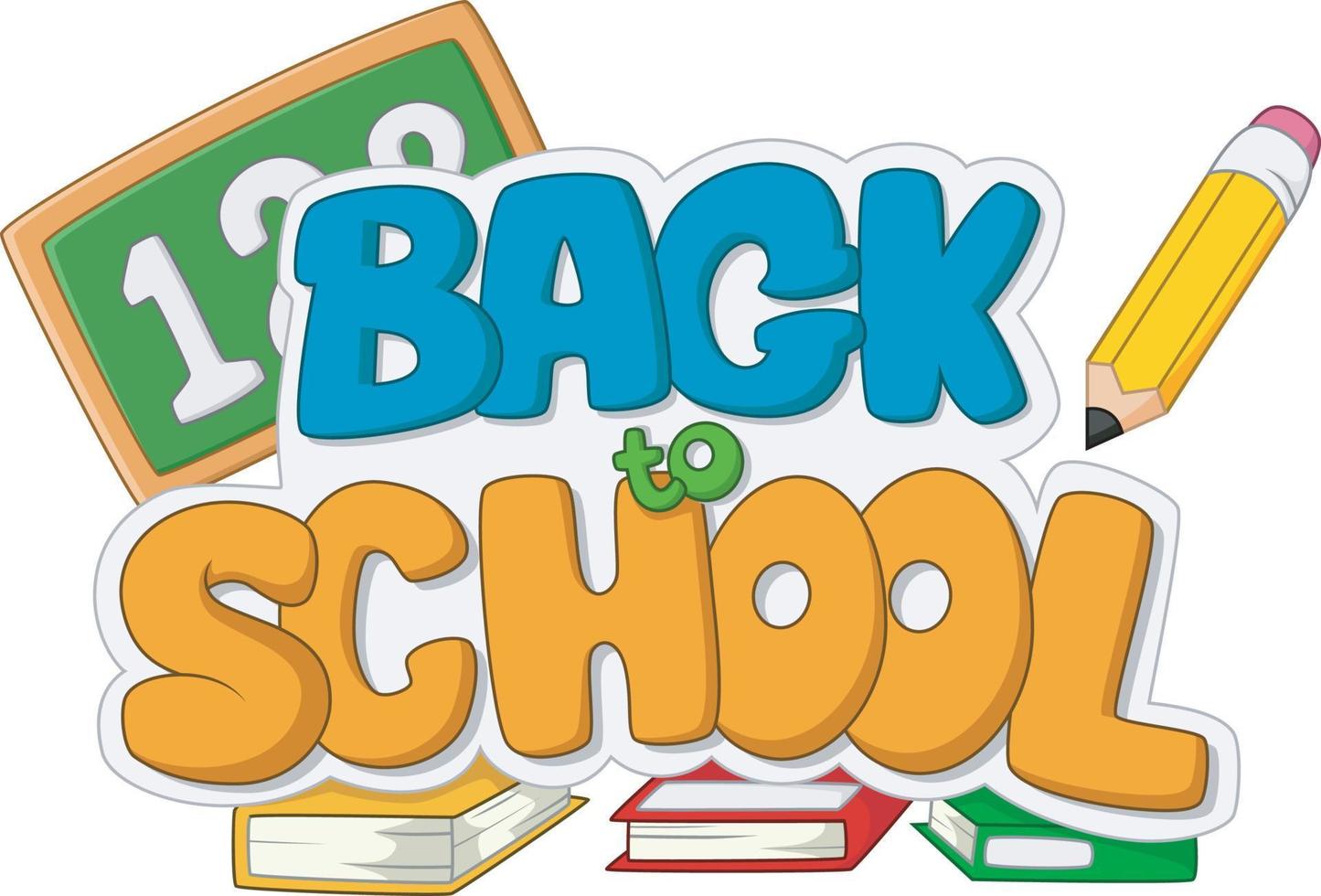 Back to School Title Poster Design vector