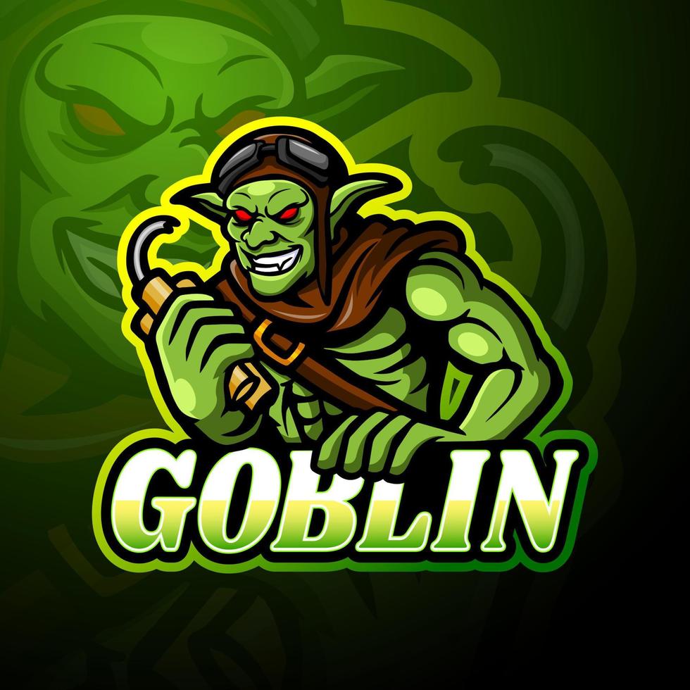 Goblin esport logo mascot design vector