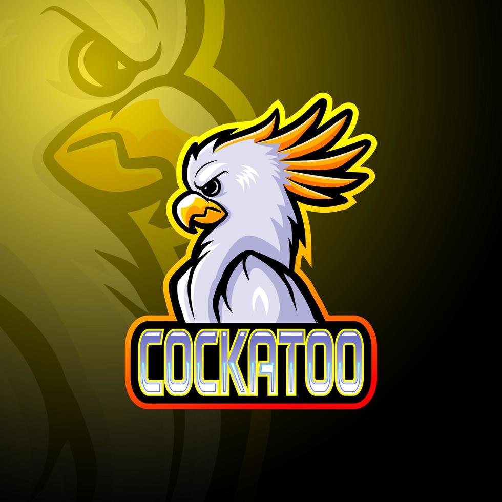 Cockatoo esport logo mascot design vector