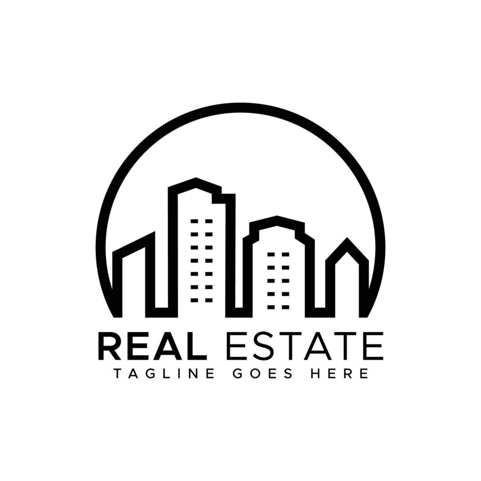 Modern Real Estate Building Logo Design Template vector