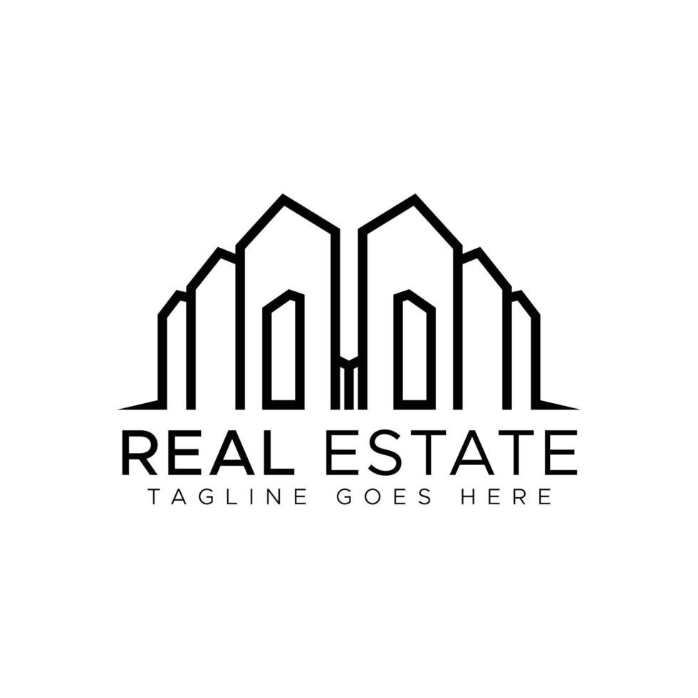 Modern Real Estate Building Logo Design Template vector