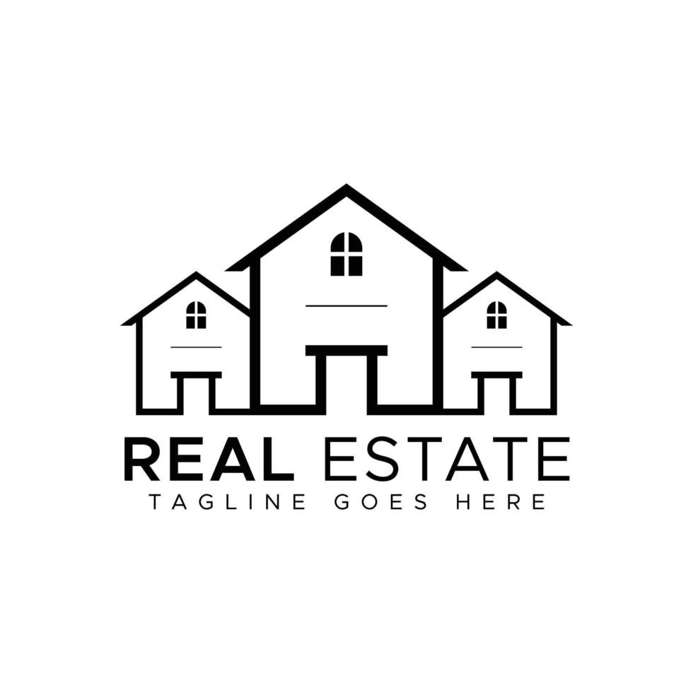 Modern Real Estate Building Logo Design Template vector