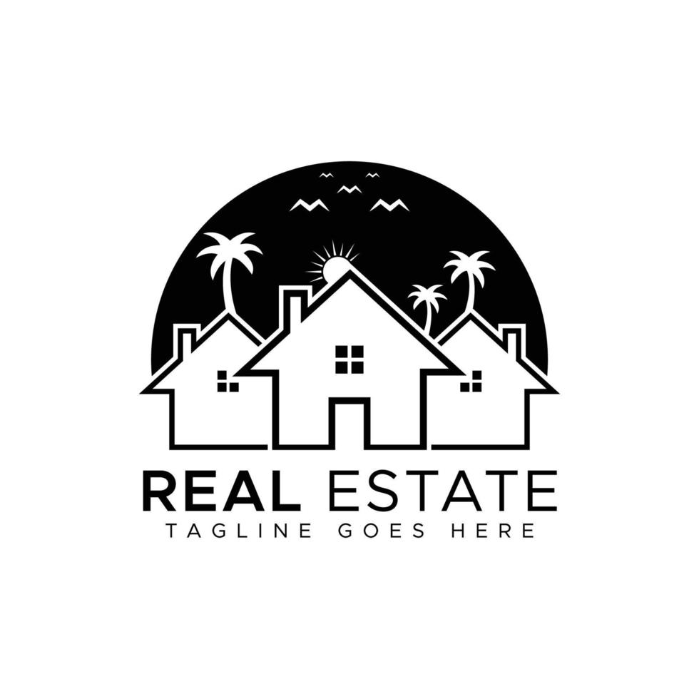 Modern Real Estate Building Logo Design Template vector