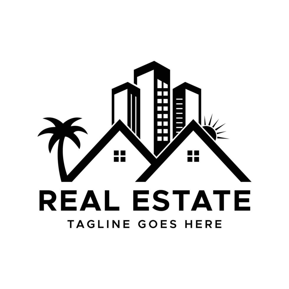 Modern Real Estate Building Logo Design Template vector