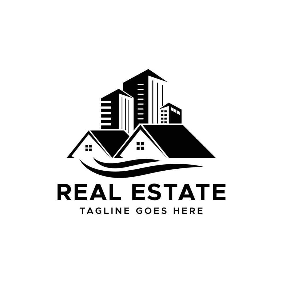 Modern Real Estate Building Logo Design Template vector