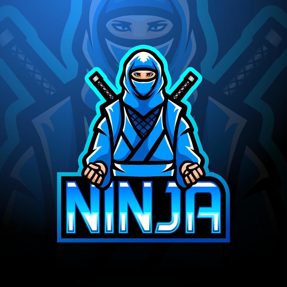 diseño de la mascota del logotipo ninja esport vector