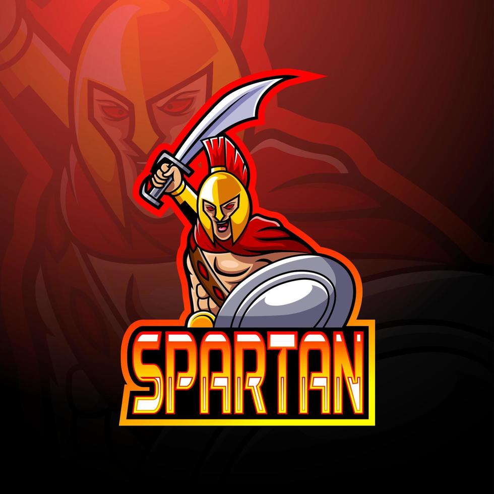 Spartan esport logo mascot design vector