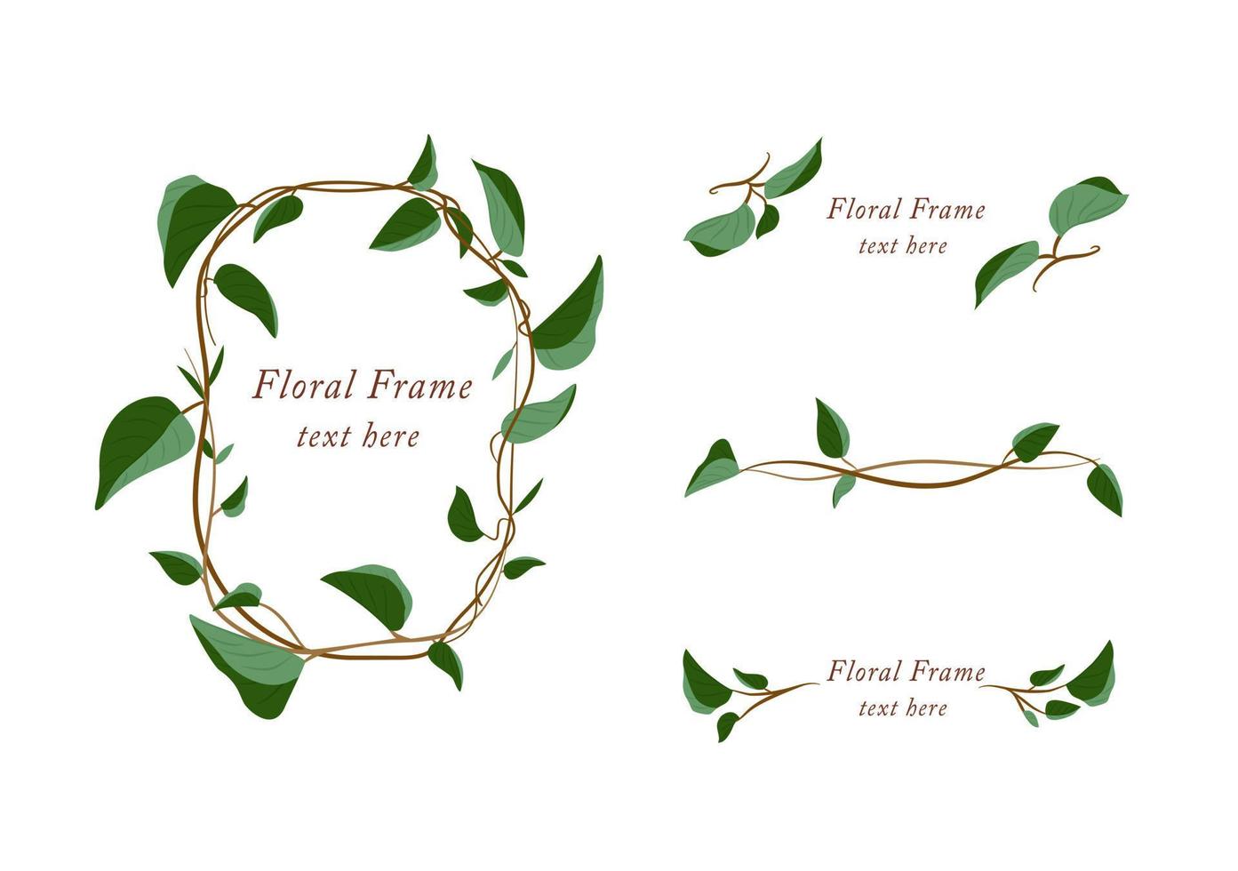 Hand drawn foliage banner elements vector