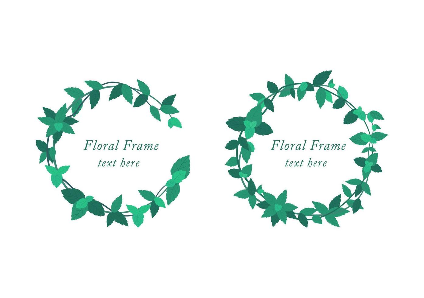 Peppermint floral frame banner vector