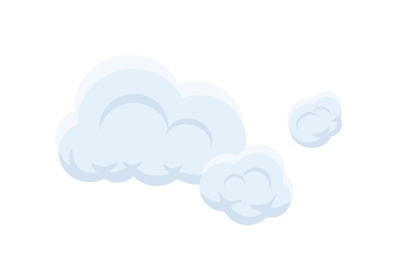conjunto de vector de nube de dibujos animados aislado sobre fondo blanco
