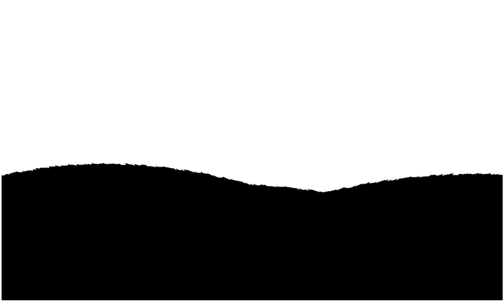 silueta negra de la colina cubierta de hierba vector
