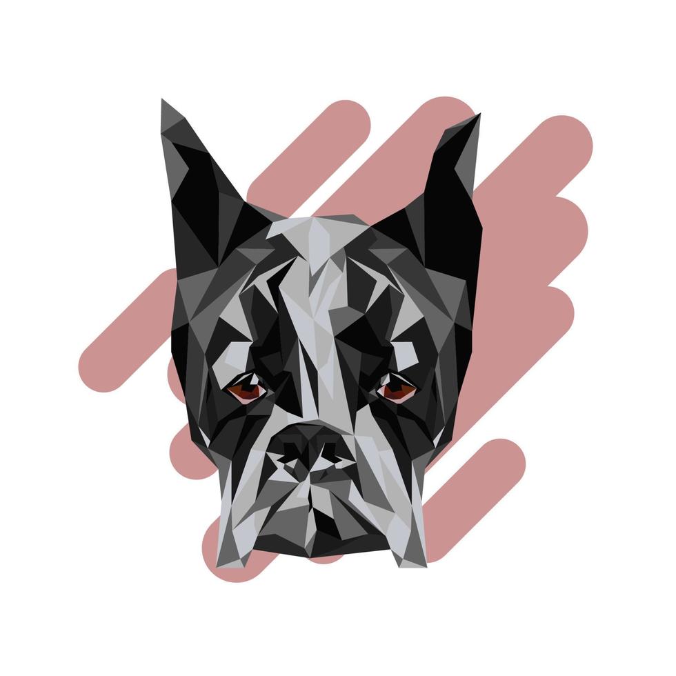 German boxer dog. Triangle vector