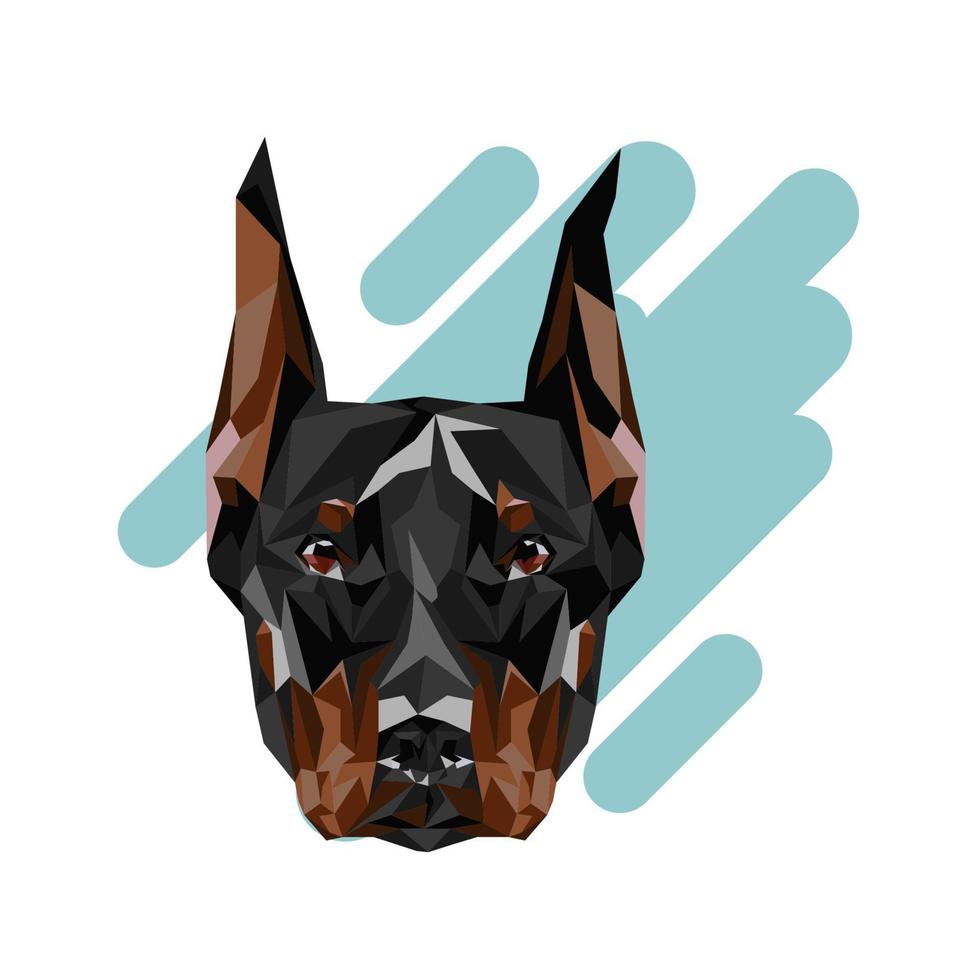 Doberman dog. Triangle vector