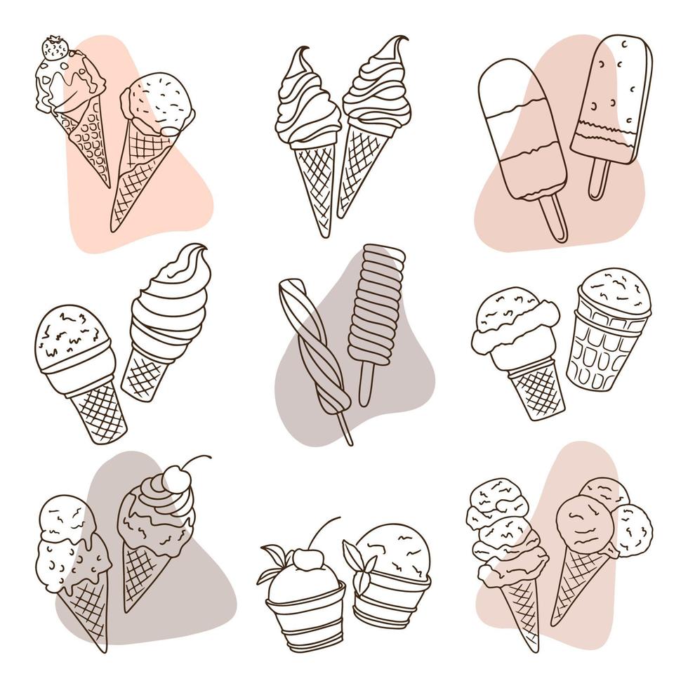 Ice cream set vector