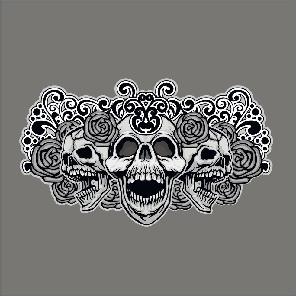 Gothic sign with skull, grunge vintage design t shirts vector