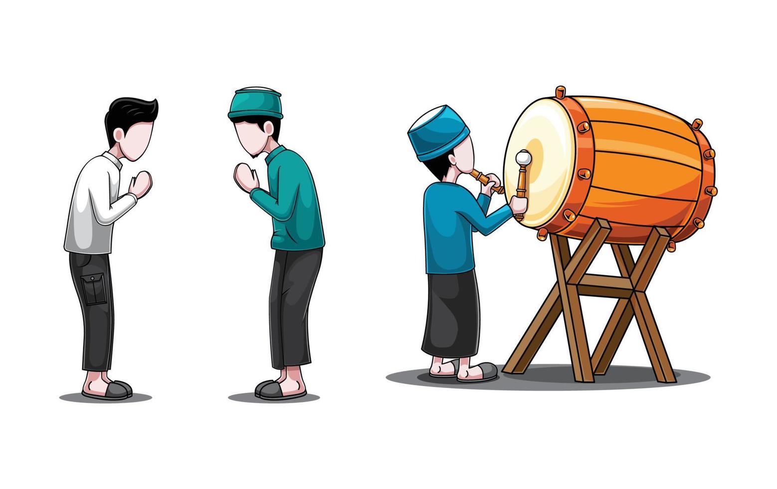 illustration of a man beating a drum vector