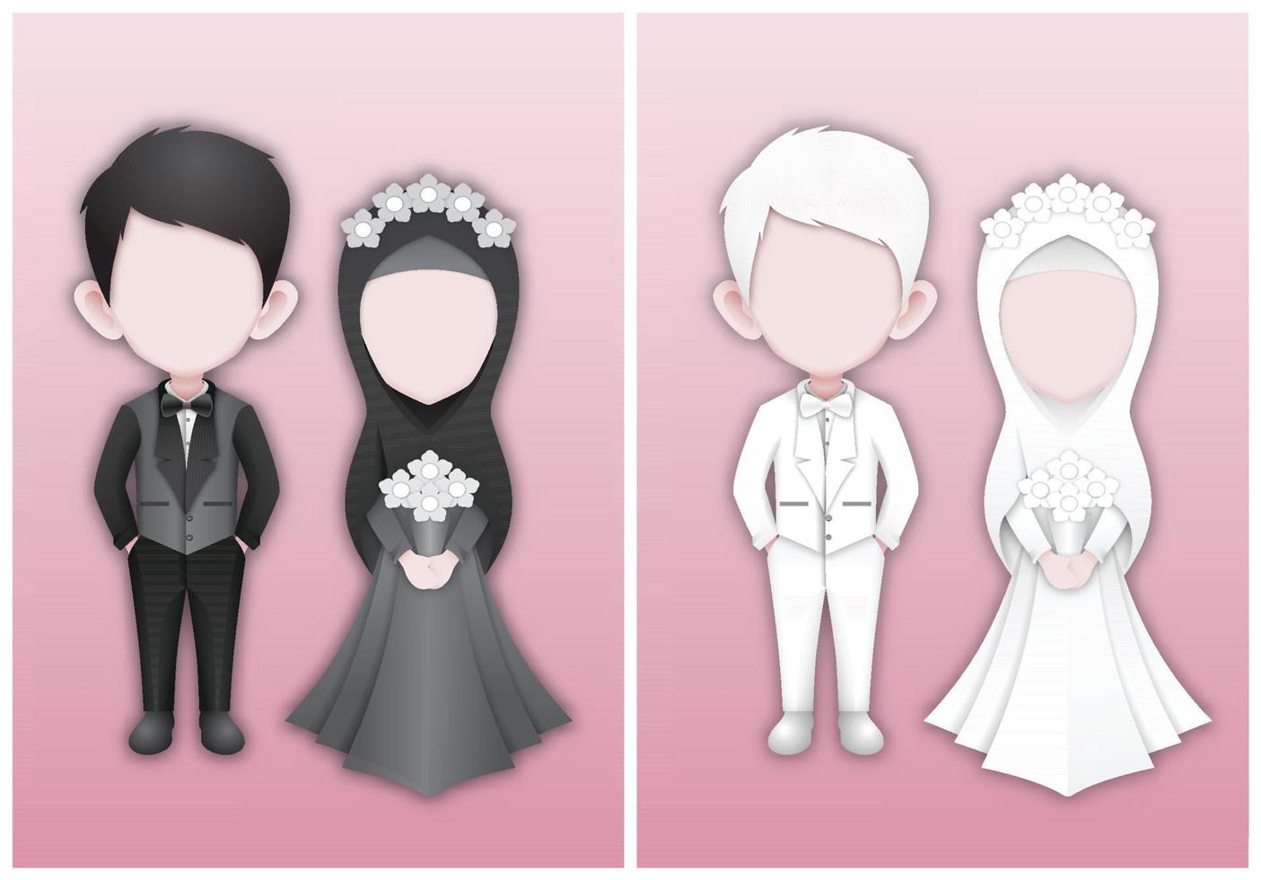 plantilla de personaje de boda vector