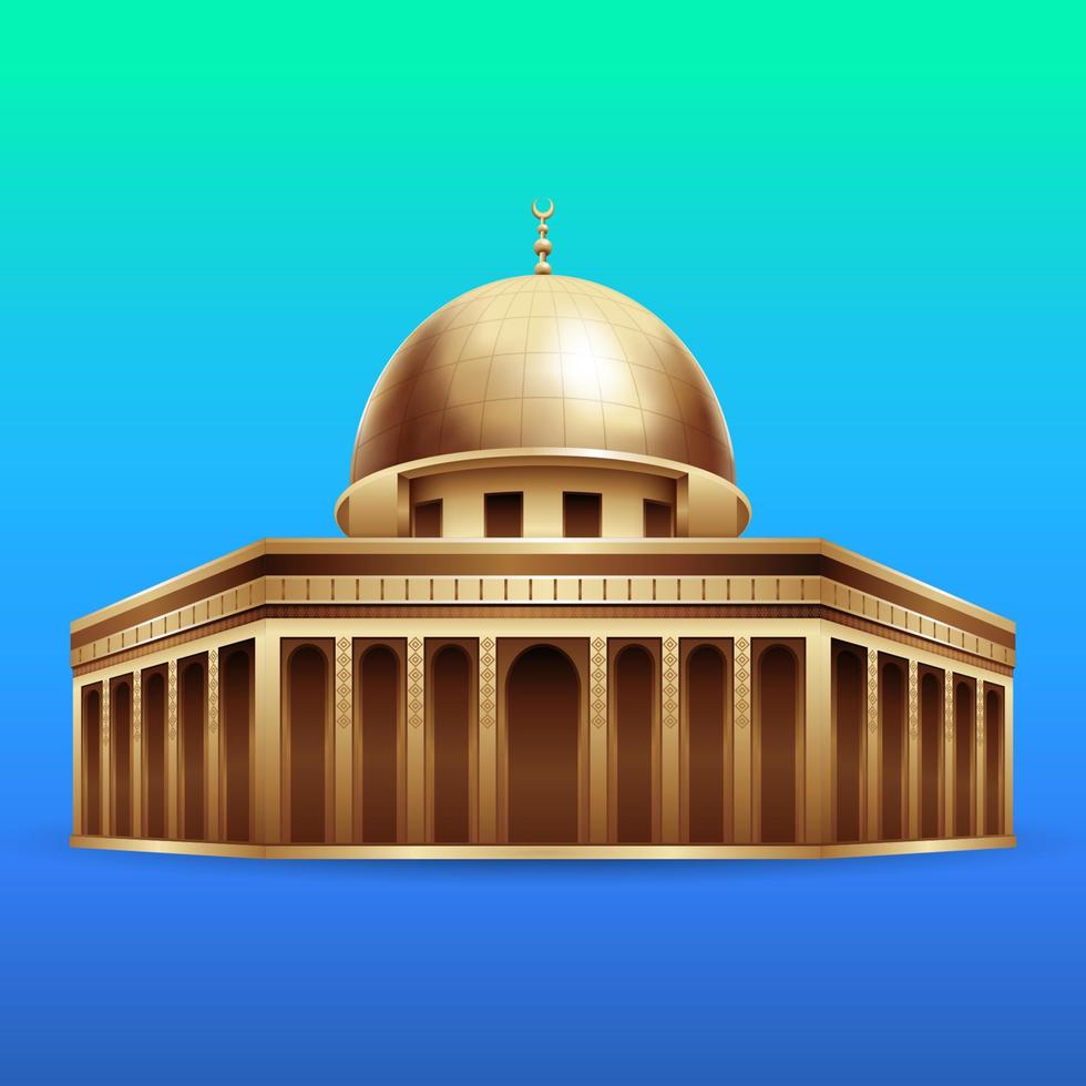 vector realista de mezquita, para antecedentes islámicos