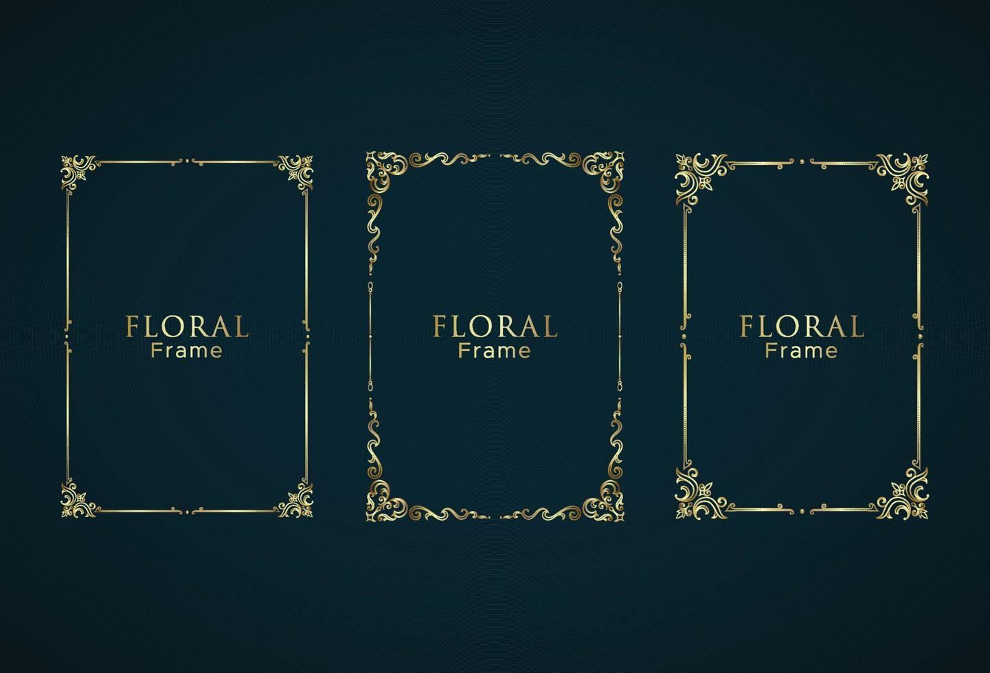 Elegand Floral Ornament Frame Bundle vector