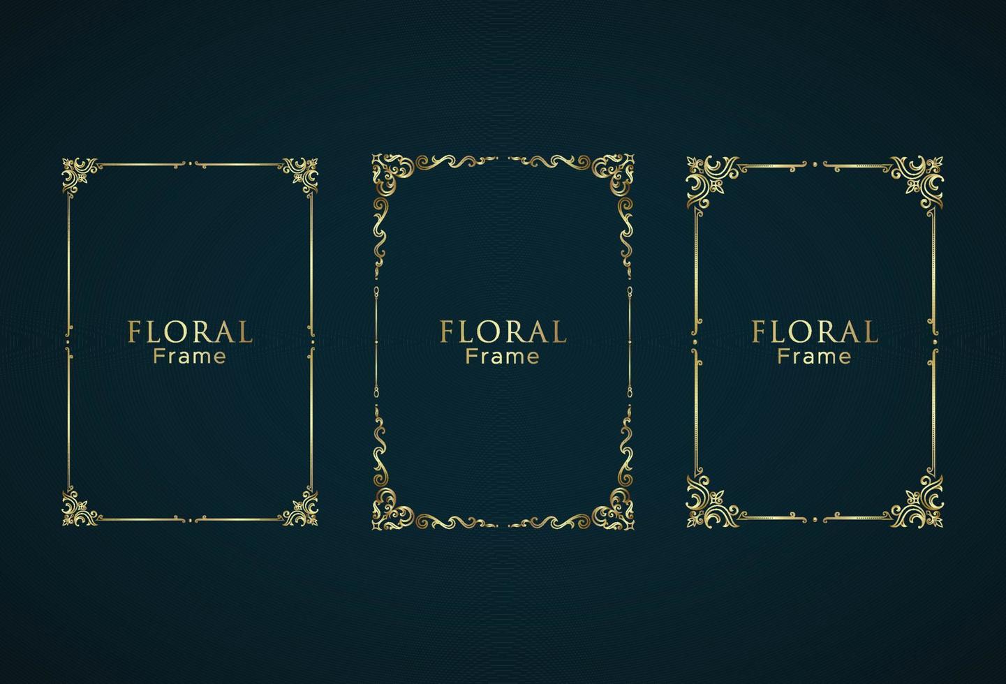 paquete de marco de adorno floral elegante vector