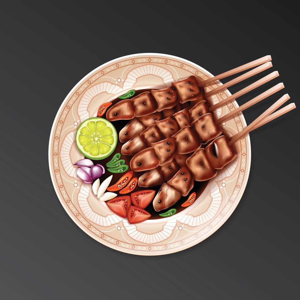 realistic satay vector illustration