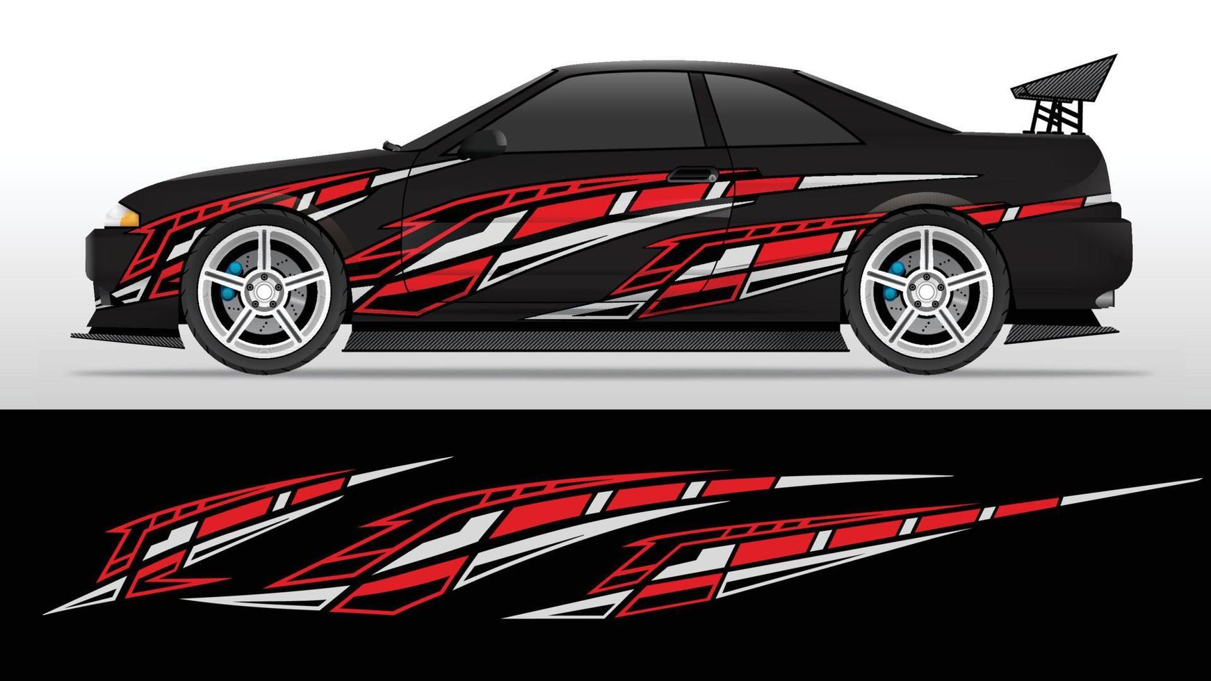 Striping racing car stickers vector