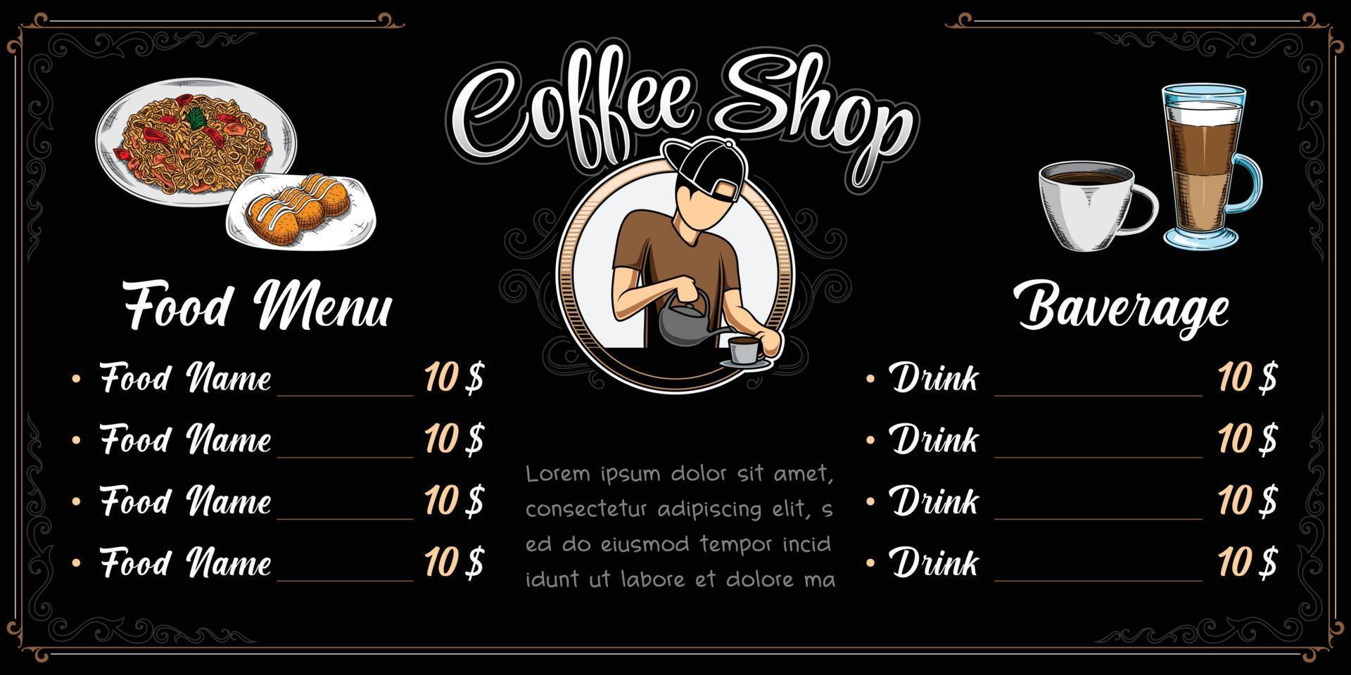 Coffee Shop Banner And Menu template vector