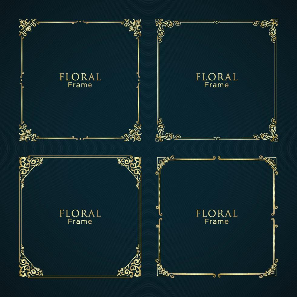 Elegand Floral Ornament Frame Bundle vector