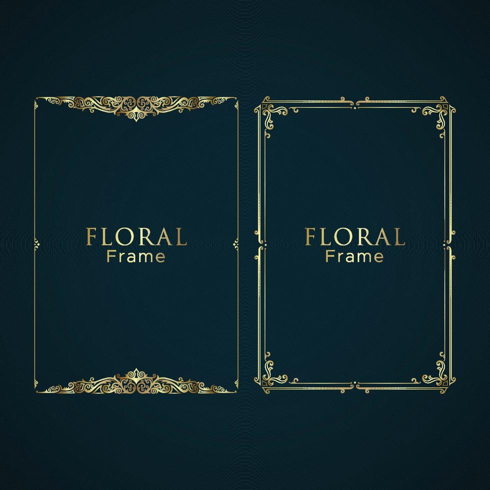 Elegand Floral Ornament Frame Bundle vector