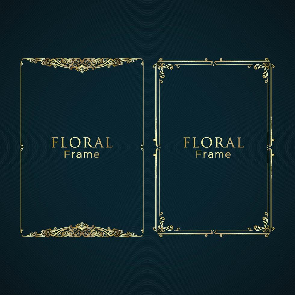 Elegand Floral Ornament Frame Bundle vector