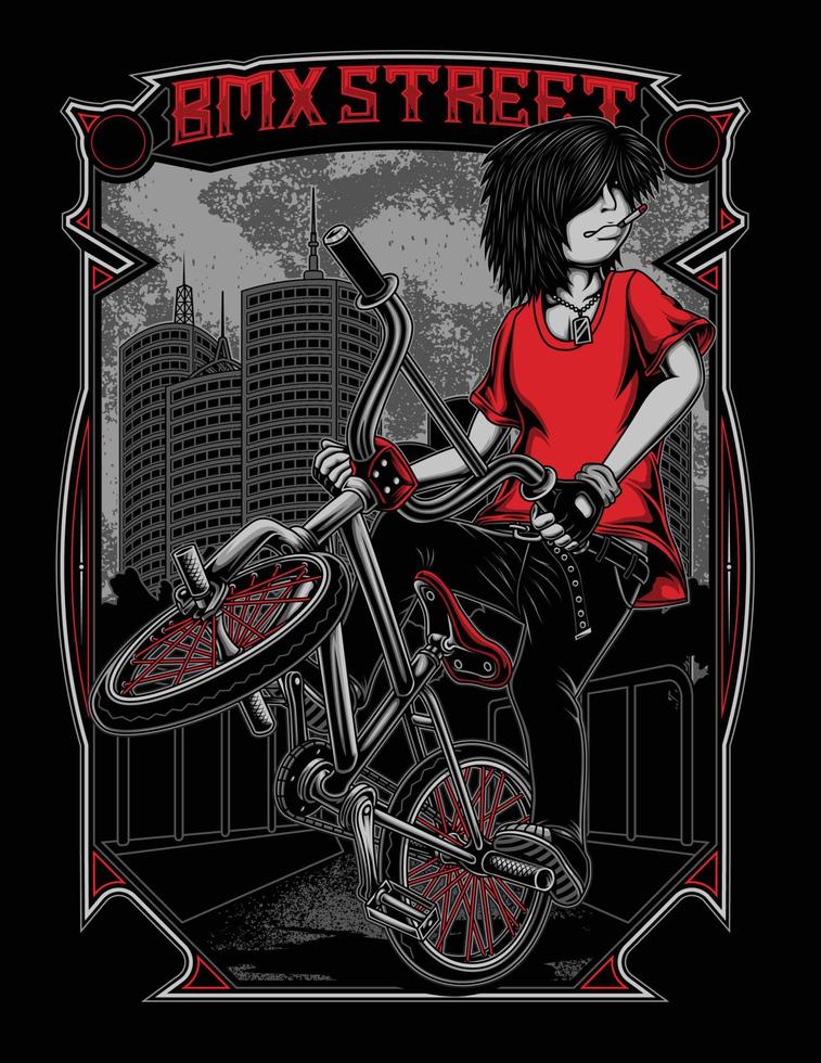 ilustración de ciclista de bmx vector