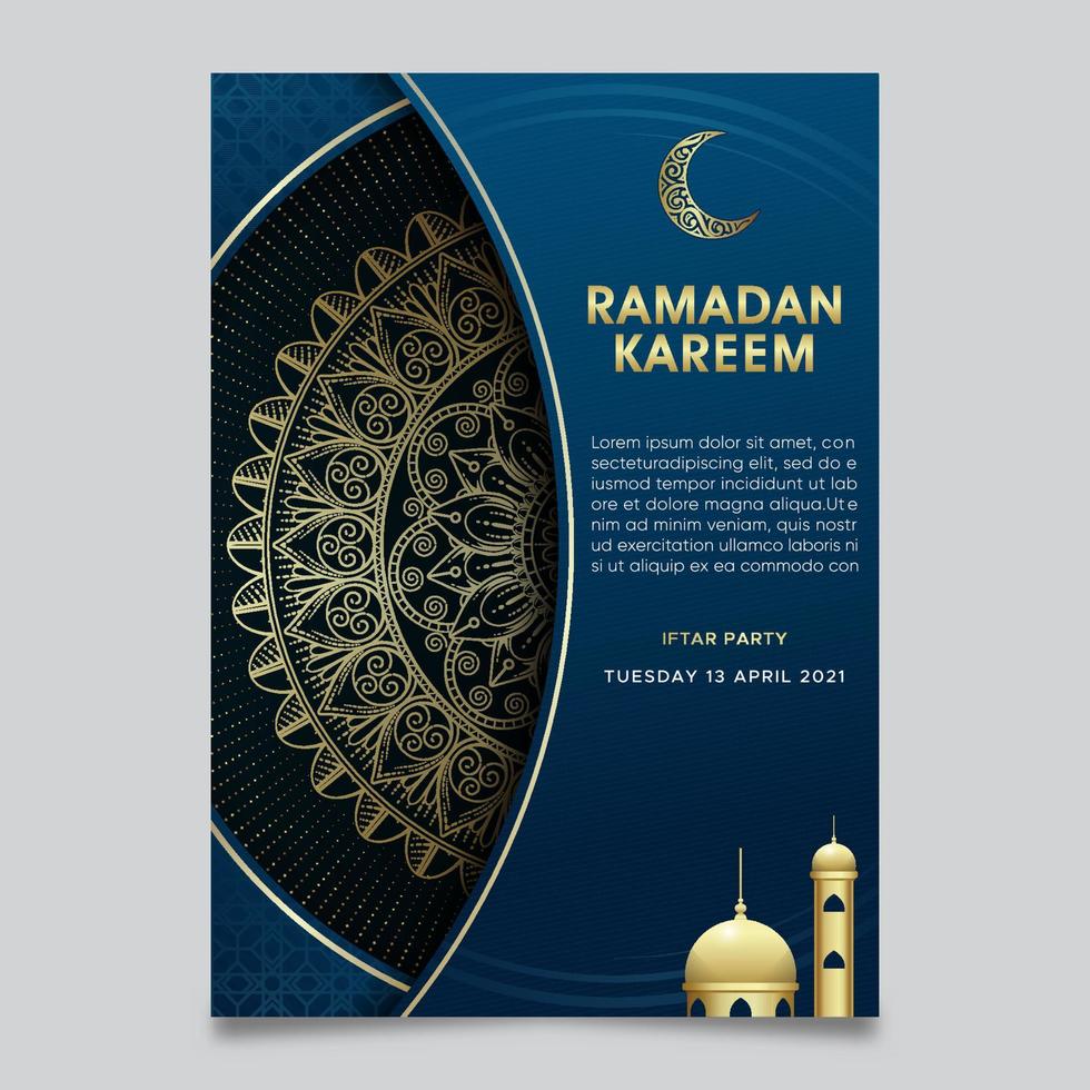 Ramadan Kareem islamic background with mandala ornament vector