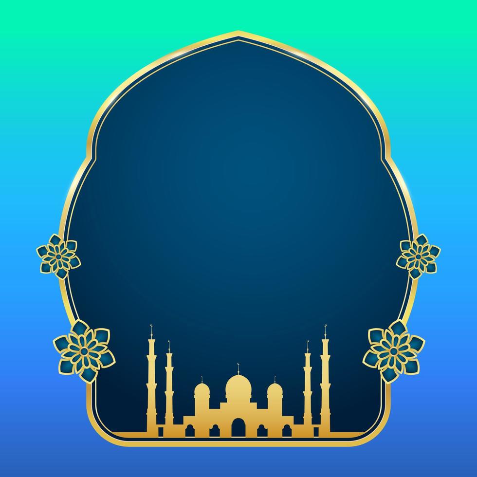 marco de la insignia islámica, para la decoración de fondo islámico vector