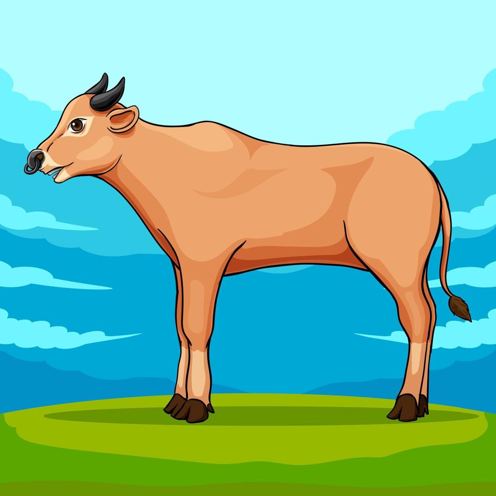 ilustración de vaca para ilustración de eid al adha vector