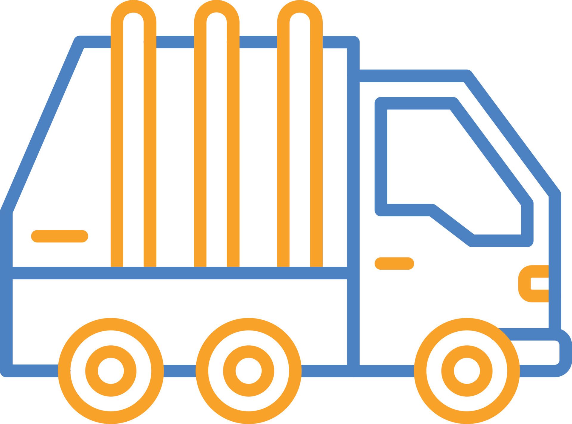 Garbage Truck Blue And Orange Line Icon 8076959 Vector Art at Vecteezy