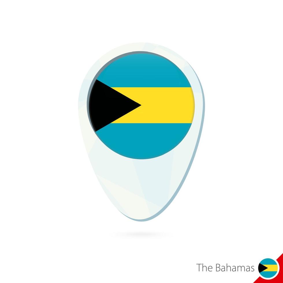 The Bahamas flag location map pin icon on white background. vector