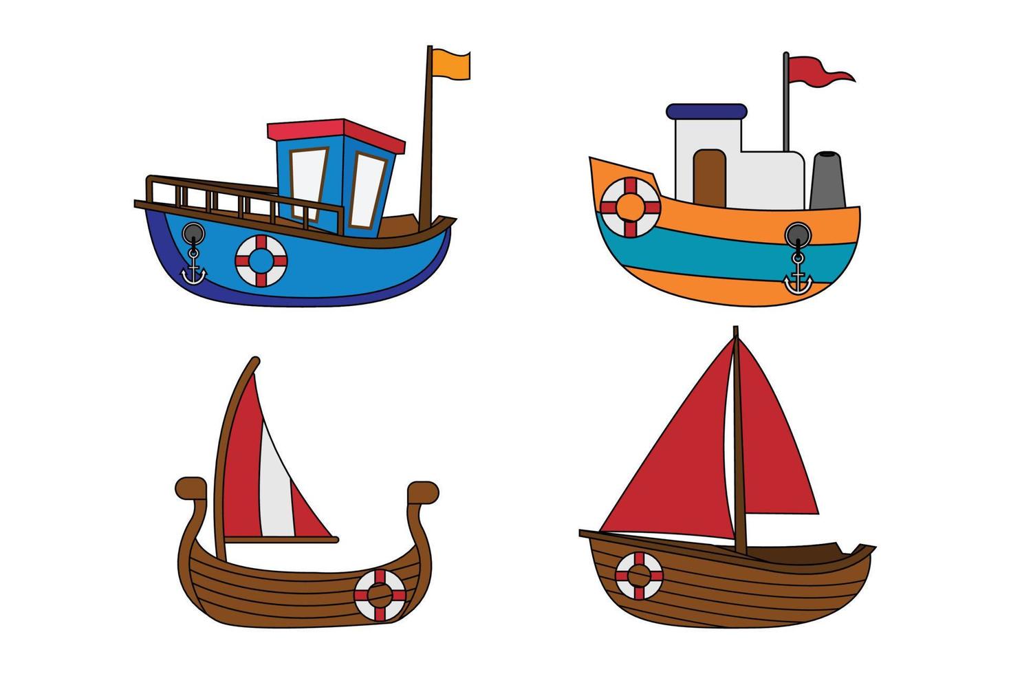 cute boat shape illustration design vector