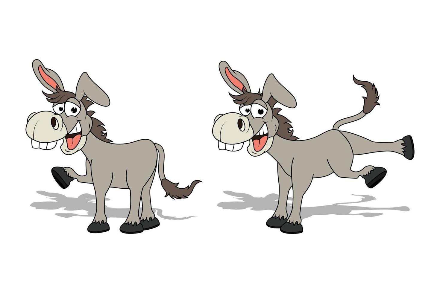 cute donkey cartoon illustration design vector