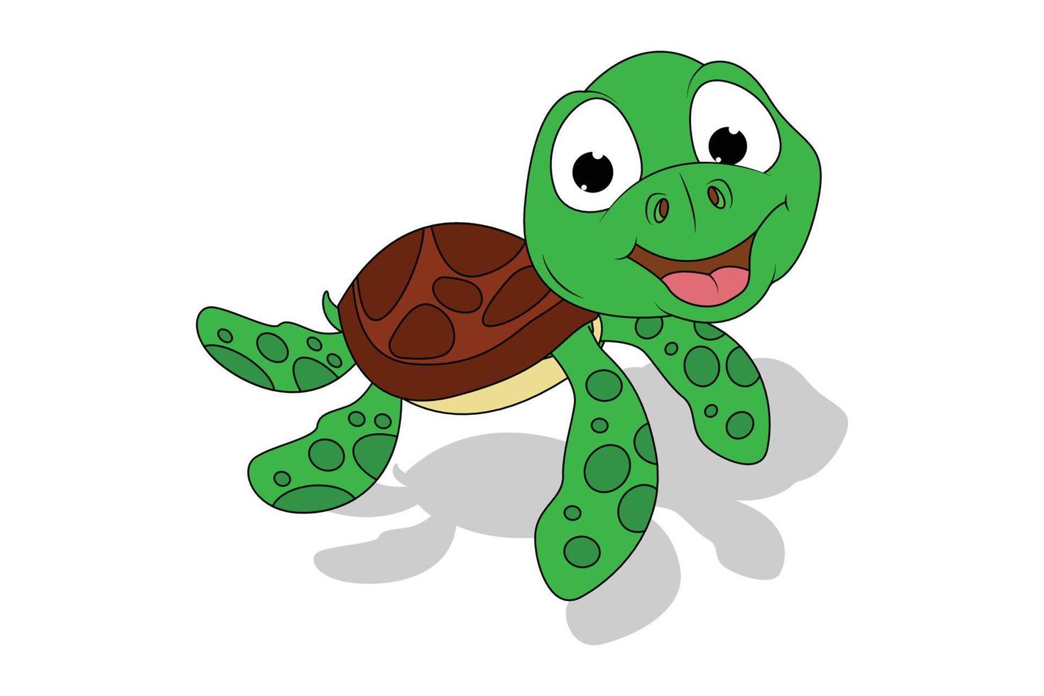 cute turtle cartoon illustration design vector